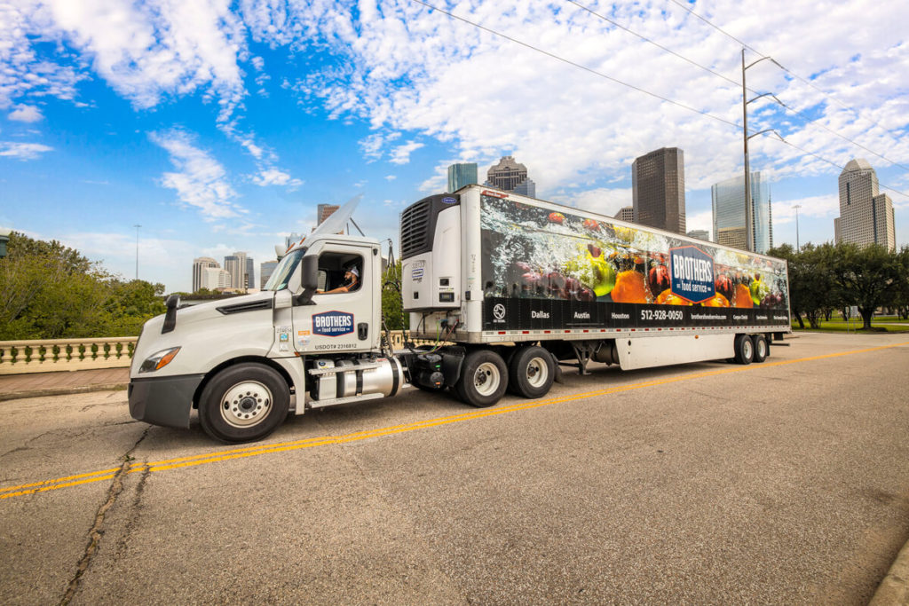 Brothers Food service fleet of trucks in Houston, Texas